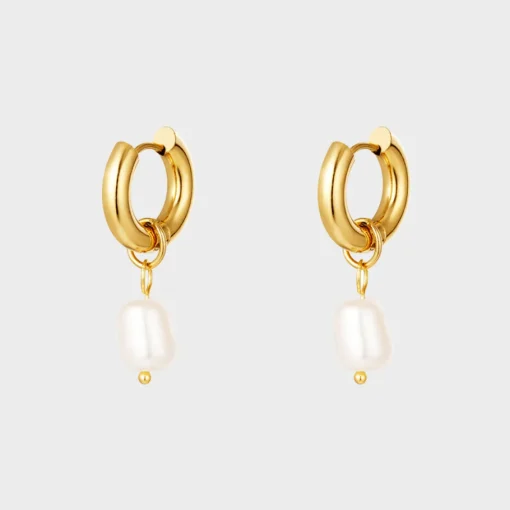 Chunky Pearl Hoops