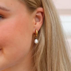 Chunky Pearl Hoops
