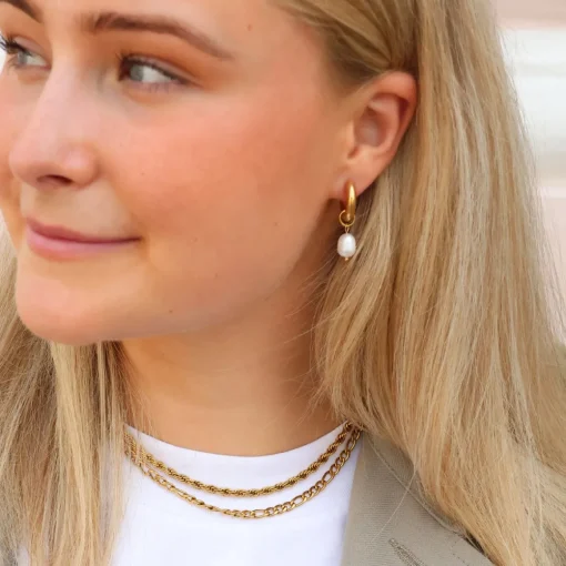 Chunky Pearl Hoops